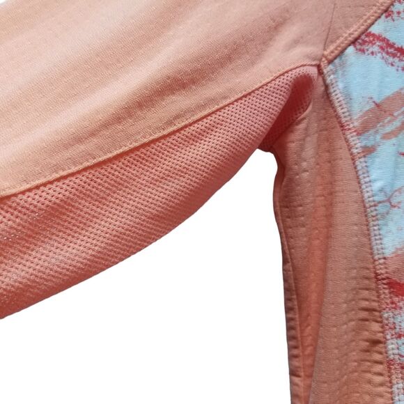SanSoleil Shirt Women's S 1/4 Zip Pullover LS Golf UV 50+ Cooling Peach Orange - Picture 3 of 12